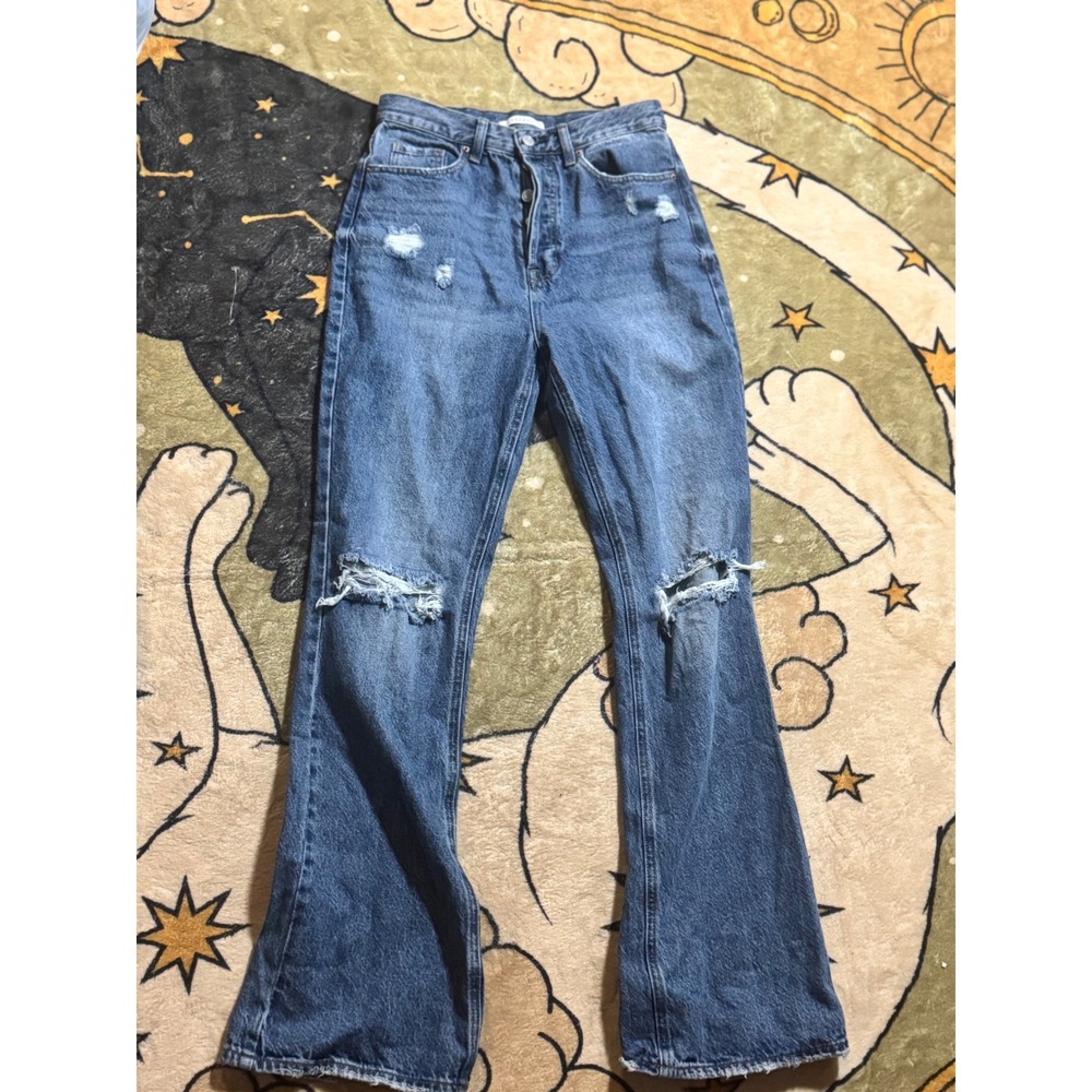 PacSun Blue Distressed Boot Cut Jeans